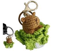 Generico Crochet Capybara Keychain - Yarn Polyester Filling 4cm | Cartoon Animal Key Ring, Crochet Capybara Small Doll | Cute Keychain Accessory For Car Keys Backpack Handbag Decoration Use