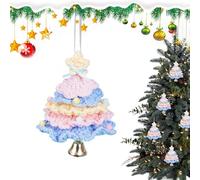 Genérico Crochet Christmas Ornaments - Yarn Christmas Tree | Crocheting Christmâs Tree Pendant with Bell | Decorative Holiday Props, Table Centerpiece for Living Room Bedroom Windowsill Mantelpiece
