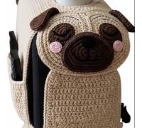 Generico Crochet Dog Sofa Organizer, Cute Handmade Crochet No-Slip Sofa Armrest Organizer Caddy, Cozy Companion Vibes for Remote, Phone, Treats, Mug, Suitable Living Room Bedroom Dorm (C)