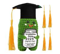 Generico Crochet Doll, Motivational Support with 5 Color Tassels, 4.72x2.36 Inches Knitted Graduation Toy with Card, Ideal for High School Teenage Girls Boys Travel Bedroom Living Room
