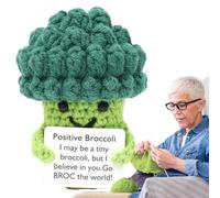 Generico Crochet Doll - Plush, 3.07x2.48x2.48in Uplifting Doll Cute Broccoli Design | Adorable Desk Decor Soft Toy, Crochet Plush Dolls For Students, Teachers, Home, Graduation Gift, Birthday
