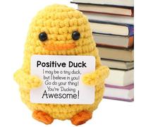 Genérico Crochet Doll - Plush Toy | Crochet Duck Doll | Soft Emotional Support Knitting Duck Doll, Cute Crochet Duck Doll with Encouragement Card, Stuffed Animal, Soft Toy For Table, Bookshelf