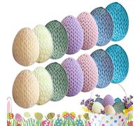 Generico Crochet Easter Eggs,14 Pieces Crochet Spring Party Favors - 5x5x7cm Pastel Eggs |Stunning Design for Vase Wreath Garland Home Dining Workplace Party Celebration