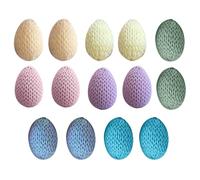 Generico Crochet Easter Eggs, 14 Pieces Spring Party Favors, Soft Pastel Yarn Handmade Eggs for Vase Wreath Garland, Festive Decoration for Home Workplace Party Celebration Seasonal Display