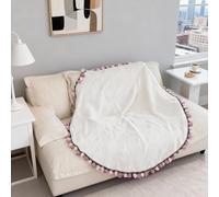 Generico Crochet Flower Bouquet Throw Blanket, Finished Flower Bouquet Blanket, Soft Bloom Design Home Decor, Round Floral Soft Romantic Gifts for Mom (Pink,23.62 Inch)