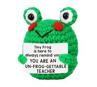 Generico Crochet Frog Plush - Fiber Cotton, Knitted Positive Frog, Hand Woven Cute | Soft Durable Texture, Inspirational Collectible Doll, Funny Stocking Stuffer For Grandma, Mother, Friends, Gift
