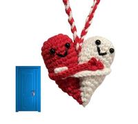 Generico Crochet Heart Hug Doll - 7cm Knitted Wool Plush Figure, Pocket Size Comfort Toy,Handmade Good Luck Gift,Woven Yarn Hug Doll For Desk Bedroom Shelf Decor Stress Relief Gift
