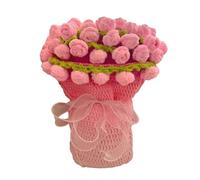 Generico Crochet Kit Blanket, RELAXING CREATIVE HOBBY, 100x100cm/39.37x39.37 inches, Pink Bouquet Knitting, Handmade Crochet Supplies,BEGINNER-FRIENDLY KIT,for Adults Women Mom Home Decor