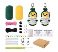 Generico Crochet Kit, Starter Kit for Positive Peas with Video Tutorials, Vegetable Craft Art, Kids Knitting Supplies, Learn to Crochet Easily, Fun DIY Projects