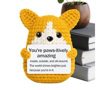 Genérico Crochet Positive Animals | Inspirational Desk Decor Puppy Doll - Mini uncinetto Animals, for Mom Dad Pet Lover Women Sister Coworkers Daughter Son Friends