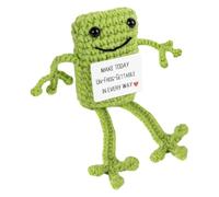 Generico Crochet Positive Frog - Cute Wool Funny Knitted Positive Frog