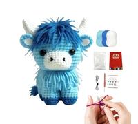 Generico Crochet Set - Eight Inch Cow Doll, Beginner Friendly Craft, Handcrafted Amigurumi Project, Creative Hobby Material, DIY Animal Accessory, Complete Starter Supply 8 Inch Farm Theme Design