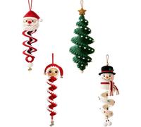 Generico Crochet Snowman Spiral Ornament DIY Kit, 3D Christmas Kit，4 pcs