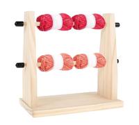 Generico Crochet Yarn Organizer, Wooden Knitting Holder, Double Layer Storage, Rotating Thread Stand with Christmas, Crochet Thread Storage for Embroidery, Yarn Holder Rotating Table for Holiday