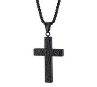 Generico Cross Necklace for Men, 3d Printed Pendant Necklace with Secret Compartment, Titanium Steel Religious Jewelry Charm for Men and Women, Casual Wear for Various Occasions, 4.9x2.8cm