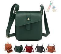 Generico Crossbody Purse, Unique Design Crossbody Leather Bag, Built in Wallets with Adjustable Strap (Green)