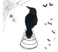 Generico Crow Decoy, Halloween Crow Mini Tree Topper, 7.48x3.78x5.12 Inches Heavy Duty Artificial Bird Model Decoration for Hunting, Lawn, Outdoor Porch, Yard, Pool, Indoor Patio, Black