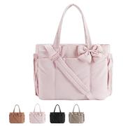 Generico Crush Bow Tote Bag, bag smart crush bow tote, Stylish Handbag for Work, Travel, Beach, Shopping (Pink)