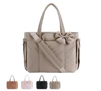 Generico Crush Bow Tote Bag, bag smart crush bow tote, Stylish Handbag for Work, Travel, Beach, Shopping (Camel)
