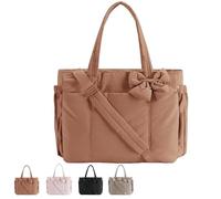 Generico Crush Bow Tote Bag, bag smart crush bow tote, Stylish Handbag for Work, Travel, Beach, Shopping (Brown)