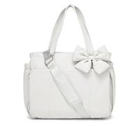Generico Crush Bow Tote Bag for Women, Fluffy & Lightweight Crush Bow Tote Bag, with Multiple Compartments (White)