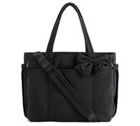 Generico Crush Bow Tote Bag for Women, Lightweight and Fluffy Bow Handbag, Stylish Handbag for Work, Travel, Beach, Shopping (Black)