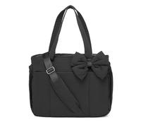 Generico Crush Bow Tote Bag for Women, Lightweight Puffy Quilted Shoulder Bag,for Daily Commuting, Work, Shopping&Travel (Black)