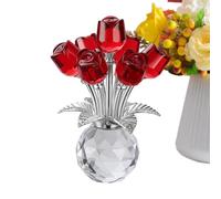 Genérico Crystal Rose - 3D Romantic Artificial Glass Rose Home Decor | Flower Desk Figurines - for Family Friends Wife Sister Holiday Engagement Ceremonies Special Occasions Blessings New Year