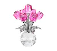 Genérico Crystal Rose Ornament, Artificial Crystal Flowers For Christmas, 3D Multicolor Glass Flowers with Base, Bedside Centerpiece Decor, Home Office Tabletop Centerpiece - Timeless Symbol of Love