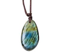 Generico Crystal Stone - Gemstone Pendant Campio | Quartz Beauty Stone | Fambing Jasper Per Gioielli | Collana Di Pietra Per Gemme A Sospensione Curativa | Per La Collana Naturale Per Le Donne Orname