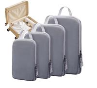 Generico Cubi Di Imballaggio - 4 Cubi Di Imballaggio A Compressione 4 Travel Suitcase Cubes | Cubi Di Viaggio Per L'imballaggio | BASSO DI MARCHIO VUOCO | Riutilizzabile Per Gli Per Avventure Da