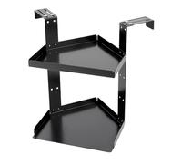 Generico Cubicle Shelves - Cubicle Organizer with Hook, Space Saving Counter Storage Rack, 2 Layer Shelf, Metal Frame Shelf for Home, Work, Bedroom, Wall, Black Metal, 8.47 Inches