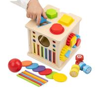 Generico Cubo di Apprendimento,8 in 1 Giocattolo Educativo in Legno | Giocattolo a Forma di Cubo per Gioco,per Bambini 1 6 Anni A Casa Scuola Festa di Compleanno Playroom per Ragazze E Ragazzi