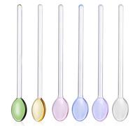 Generico Cucchiai di Vetro per Caffè, Set da 6 Pezzi con Manico Lungo, per Baking e Cooking Stili multipli