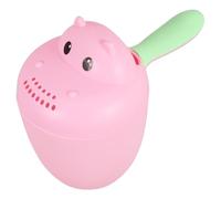 Generico Cucchiaio da Bagno a Forma di Ippopotamo in Pp, Bicchiere da Bagnetto Rosa Doccetta, Design Divertente e Comodo per Lavare e Risciacquare il Bambina