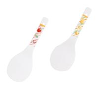 Generico Cucchiaio per Riso Paletta a Forma di Pala in Ceramica Bianco 2 Pezzi Resistente e Facile da Pulire, Utensile da Cucina Multiuso per Sushi e Servizio in Casa