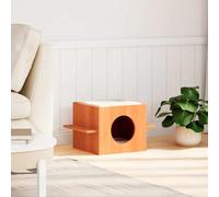 Generico Cuccia per Gatti Marrone Cera 51x35x30cm Legno Massello di Pino,Marrone,4.7kg,859306