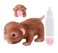 Generico Cuccioli Giocattolo per Bambini,Mini Animaletto in Silicone Morbido con Biberon e Tettarella | Set Cucciolo per Bambini,Regalo Natale Pasqua Compleanno Decorazione Casa Asilo 3+ Anni