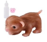 Generico Cuccioli Giocattolo per Bambini - Morbido Cane in Silicone con Biberon e Ciuccio - Cane giocattolo educativo prescolare,Giochi di ruolo, 3+, bambini, decorazione casa, Pasqua, Compleanno,