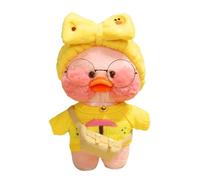Generico Cuddly Toy Duck - morbido peluche giallo giocattolo con bicchieri di costume alla moda | per la decorazione domestica al coperto da casa Idea regalo di Natale La piccola gialla