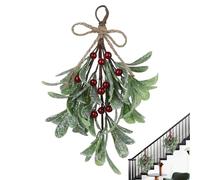 Generico Cueillette De Gui Artificielle - Tiges Florales Réalistes Avec Feuilles Vertes Et Baies Blanches, Guirlande Décorative De Noël | Décoration De Maison, Mariage, Fête Et Artisanat Créatif