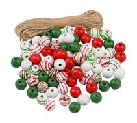 Generico Cuentas Navideñas Para Manualidades | Cuentas de Madera para Decoración | Festivos Para Manualidades En Fiestas Reuniones Para Mujeres Y Niñas
