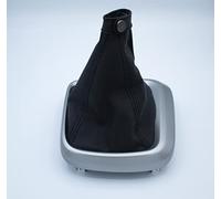 Generico Cuffia Cambio in Pelle Nera Compatibile con Fiat Tipo con Agganci e Cornice Argentata