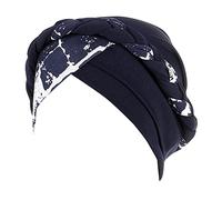 Generico Cuffia Riscaldante Capelli Cappello da Sole da Donna Cappelli per Chemioterapia Donna Cotone Satin Bonnet for Curly Hair Cappello Pescatore Uomo con T Marina Militare Taglia Unica