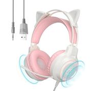 Generico Cuffie Cablate, Con Microfono, 18,5x10x23 Cm, Cuffie Ga-m I Ng, Audio Stereo, Vestibilità Comoda, Per Ascoltare Musica Telefonate Studiare Dormitorio Domestico Ragazze Donne Adolescenti