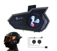 Generico Cuffie Per Casco Moto - Sistemi Di Comunicazione Per Motocicli - Assistente Vocale Luci Colorate Cancellazione Rumore Impermeabili Uomo Donna Moto Bici Snowmobile
