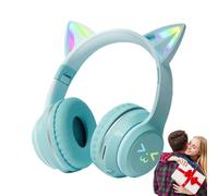 Generico Cuffie Wireless Cat Ear - Pieghevoli, Auricolari Stereo, Design Regolabile Sopra L'orecchio, Wireless Portatili Per Tablet Smartphone Laptop Computer Musica Giochi Bambini Adol
