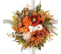 Genérico Cuore Del Ringraziamento - Coronite Per Porta D'ingresso, Girasoli E Bacche Corone Di - Segnale Di Benvenuto Garland Decorativo Porta Per La Fattoria