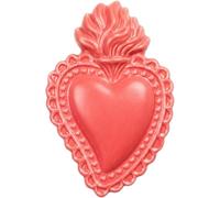 Generico Cuore Ex Voto color Rosso Corallo in ceramica