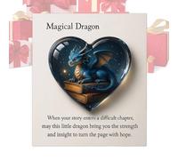 Generico Cuore Tascabile,Portaricordo in Acrilico con Motivo Dragone - con Souvenir a Forma di Cuore con Motivo del Drago su Carta | per Ragazze Adolescenti Donne Madri Scrivania e Posto di